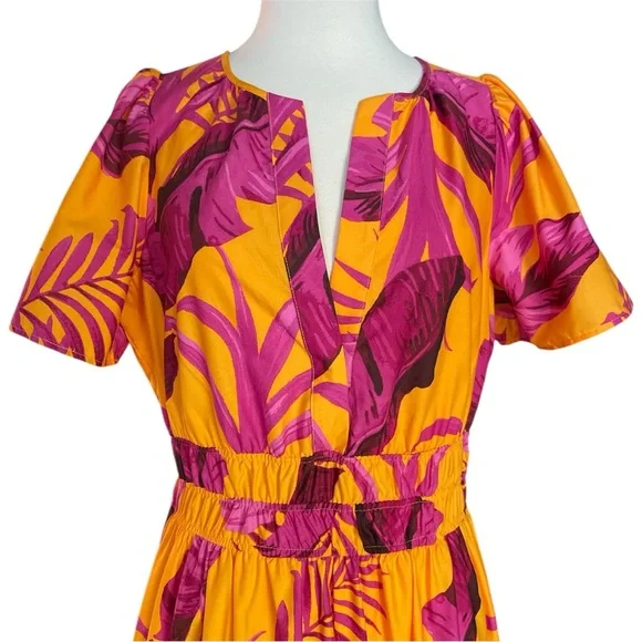 Anthropologie The Somerset Maxi Dress NWT Orange Papaya Tropical Size M 🩷🧡 - Picture 6 of 7